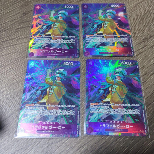 Set of four Traflagger Law Parallel ST10-010 collectible cards with no visible white marks