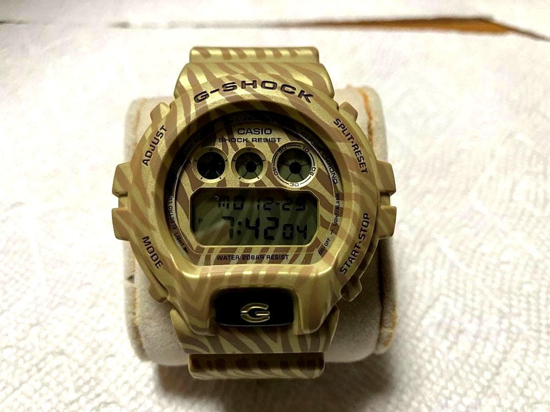Casio G-Shock Zebra DW-6900-ZB9 watch body only showing front view in used condition