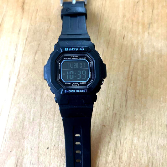Casio Baby-G BG-5600BK black quartz wristwatch for women with 3cm square dial and 22.5cm strap