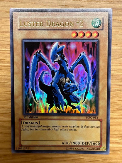 Yu-Gi-Oh Sapphire Dragon 1st edition Asia Ultra MFC trading card with visible initial scratches