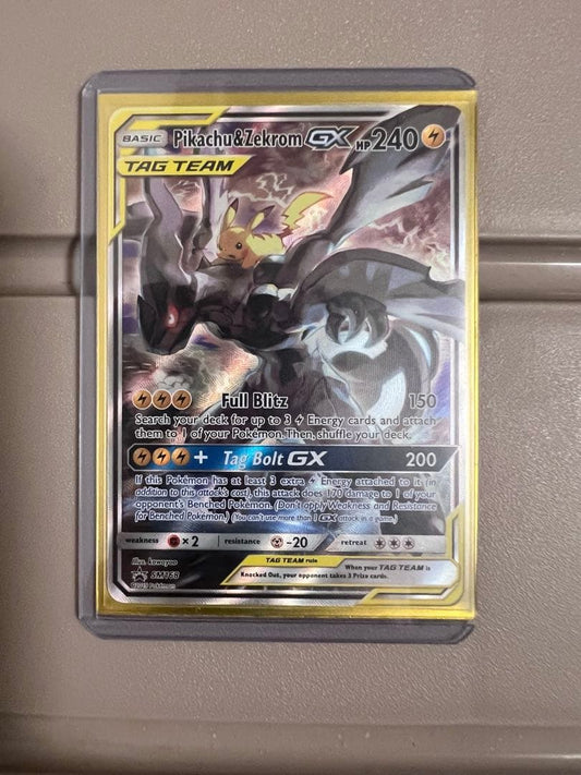 Pokémon Pikachu & Zekrom GX Silver Secret Rare card English version in protective sleeves