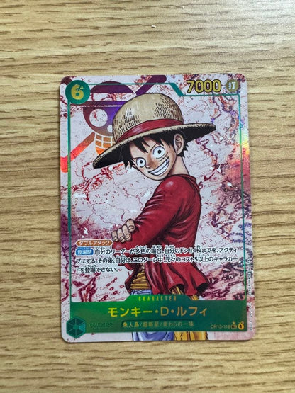 One Piece Monkey D. Luffy OP13-118 Secret Parallel Trading Card Japanese import