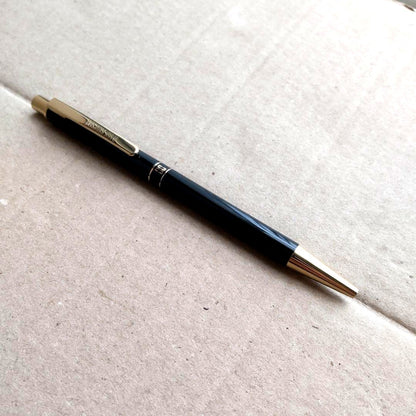 Daks Simpson London black ballpoint pen with replacement ink refill and Sailor compatible cartridge