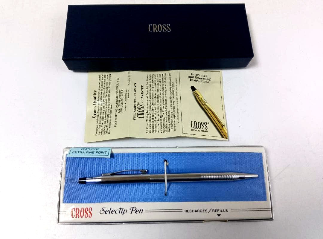 Blue Cross ballpoint pen approximately 5.3 inches long with packaging box