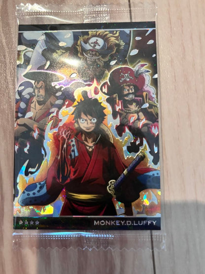 Unopened One Piece Monkey D Luffy Hologram Card No.8-07 Secret Rare sealed pack from Japan