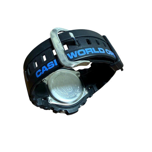 Casio G-Shock World Open limited edition watch showing black and red design with digital display