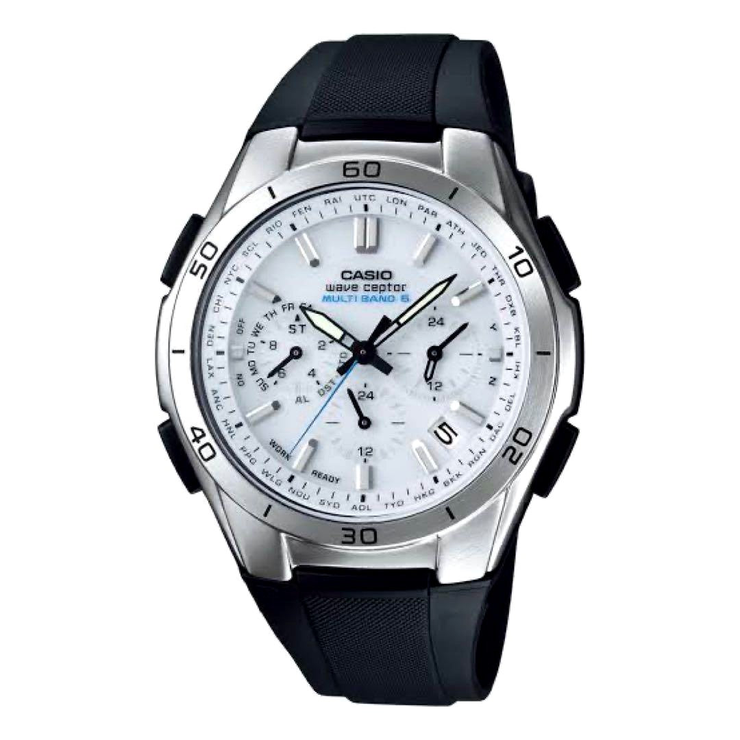 Casio Wave Ceptor WVQ-M410-7AJF white radio-controlled solar watch with white band and dial