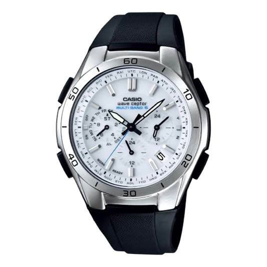 Casio Wave Ceptor WVQ-M410-7AJF white radio-controlled solar watch with white band and dial