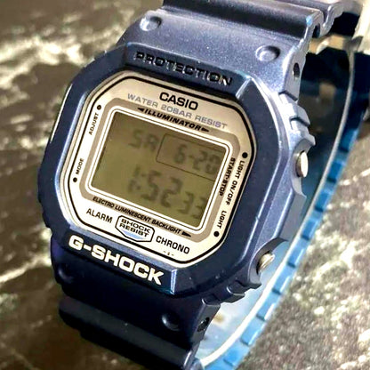 Casio G-Shock DW-5600M Navy Metallic Square Watch 200m Water Resistant Japan Import