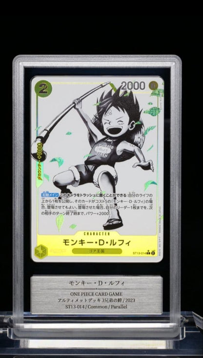 One Piece Monkey D. Luffy ST13-014 gold graded card by Gemix from Japan imported cherry blossom series
