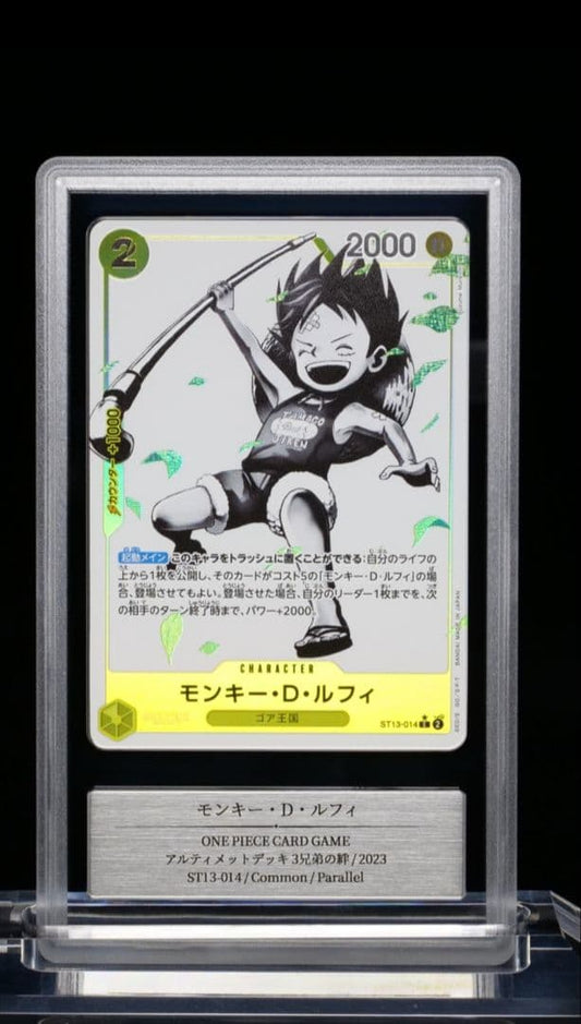 One Piece Monkey D. Luffy ST13-014 gold graded card by Gemix from Japan imported cherry blossom series