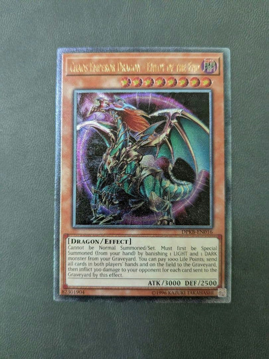 Yu-Gi-Oh English Chaos Emperor Dragon Envoy of the End Ultimate Rare card EU version showing front side