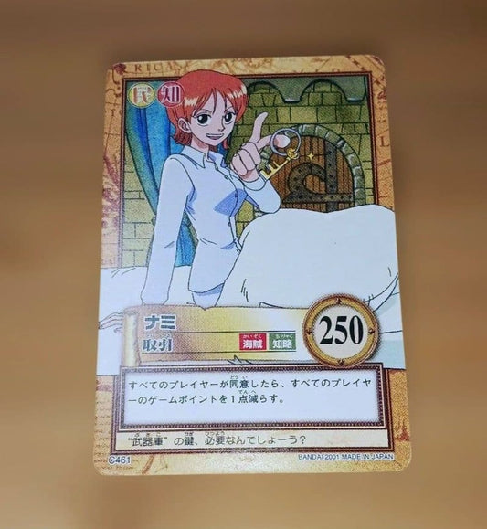 One Piece Trading Carddass Hyper Battle 2001 Old Back Nami rare collectible card in protective sleeve