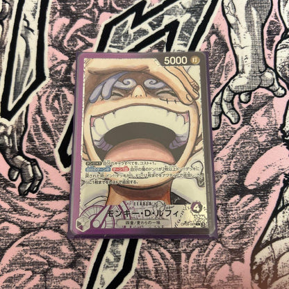One Piece Monkey D. Luffy OP09-061 Leader Parallel Card from the OP-09 New Emperor series in protective sleeve