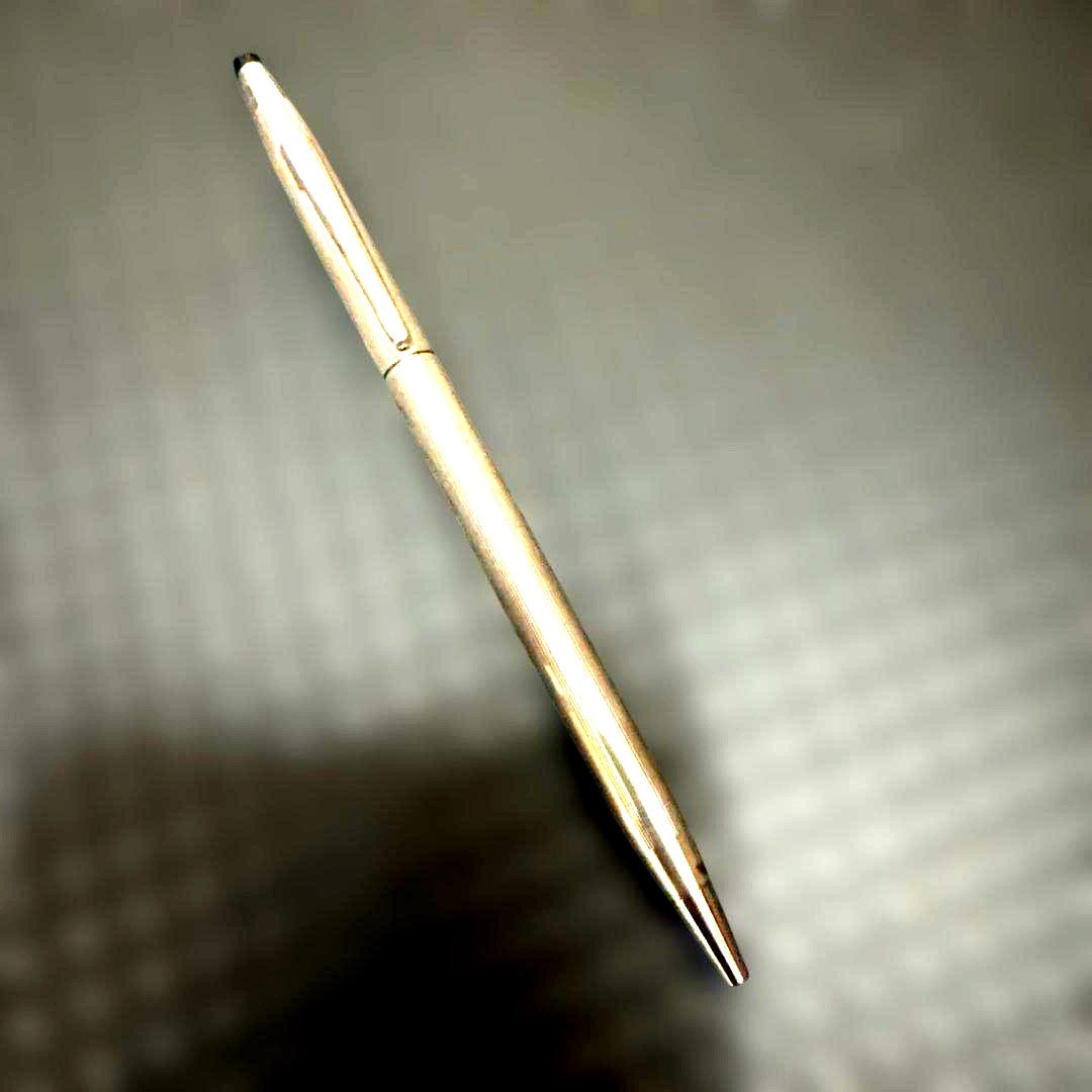 Cross vintage sterling silver ballpoint pen with black ink, used condition, no box or bag