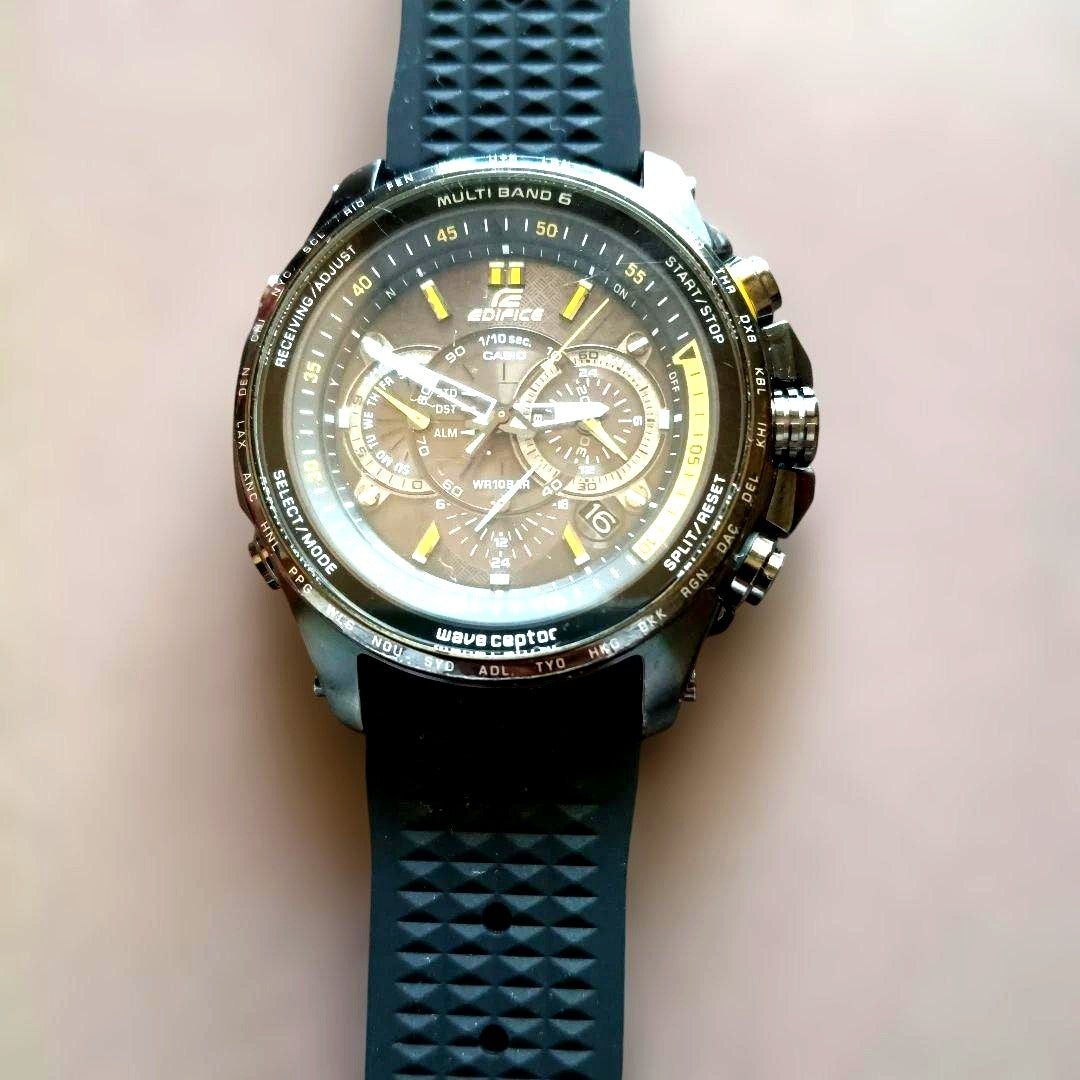 Casio Edifice Multi Band 6 Radio Solar Watch EQW-M710 with rubber strap and stainless steel bracelet