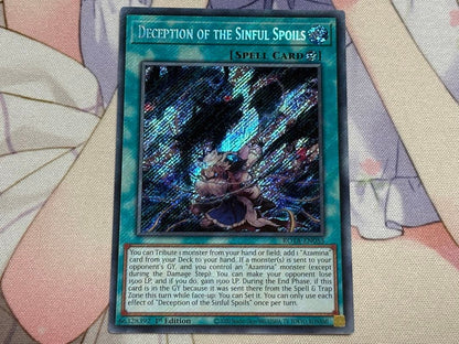 Yugioh Sinful Treasure Deception EU Secret Rare card 1 sheet in initial condition, Japan import