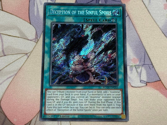 Yugioh Sinful Treasure Deception EU Secret Rare card 1 sheet in initial condition, Japan import