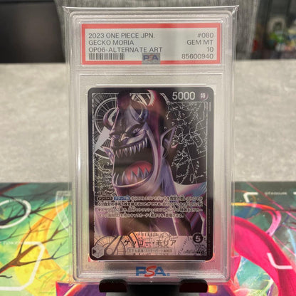 One Piece Outlaw Geckos Moria Leader Parallel trading card graded PSA 10 from Japan import