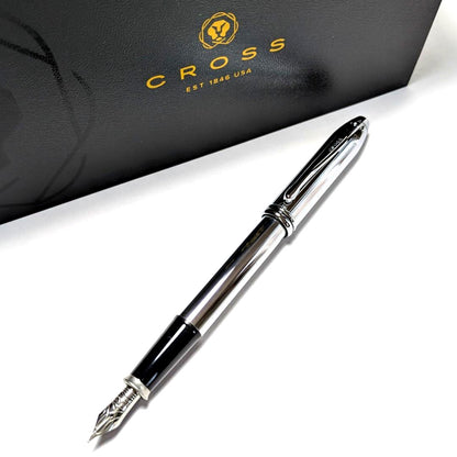 Cross Townsend Fountain Pen N536 Chrome F Nib Silver