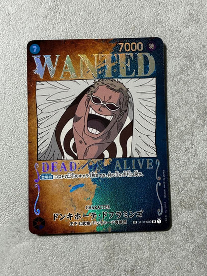 One Piece Donquixote Doflamingo Parallel Card Japan Import with slight chip on back corner