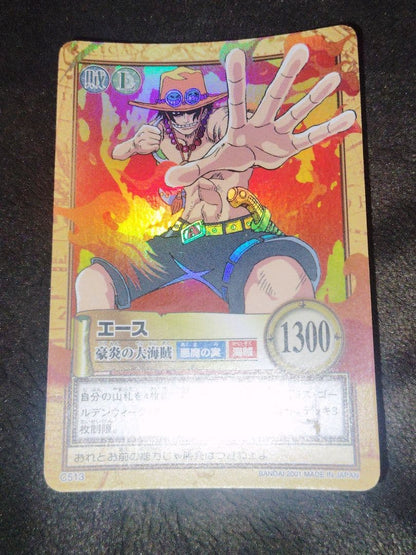 One Piece Carddass Hyper Battle Ace Japanese trading card with visible warping condition