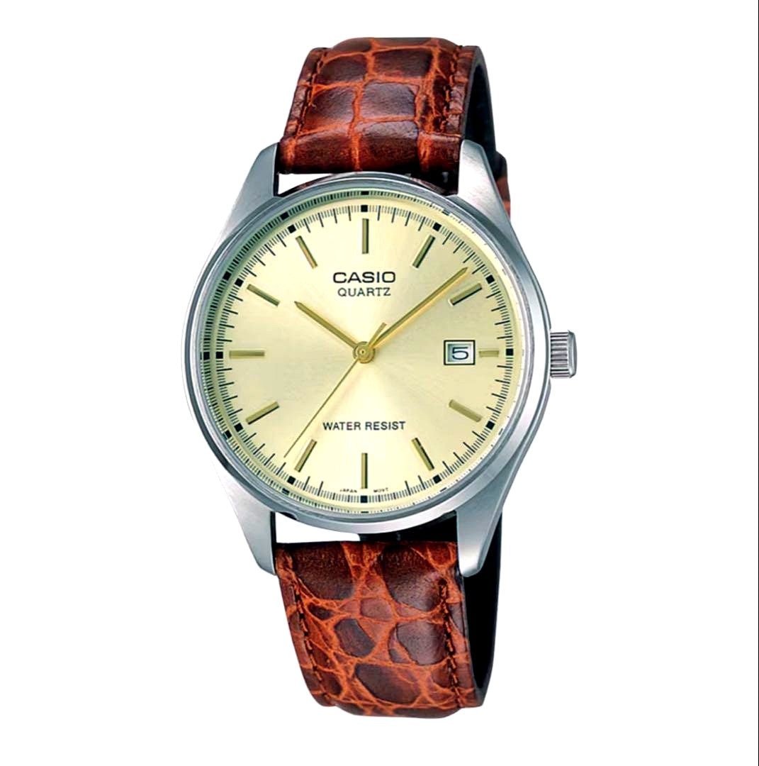 Casio Quartz Watch with Black Leather Strap and Replacement Bambi Belt