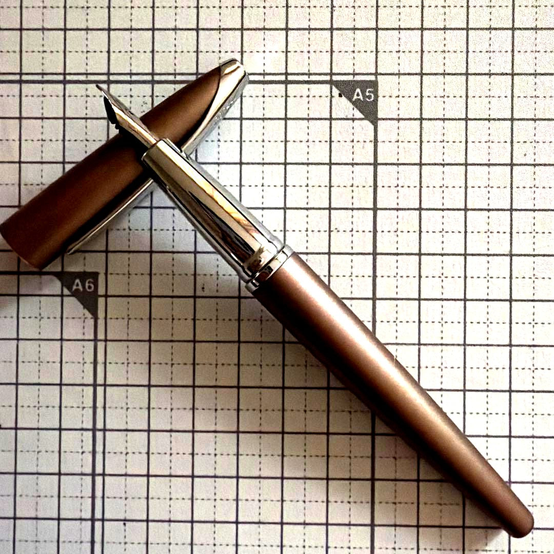 Cross Fountain Pen XF Extra Fine Tip Brown Metal Cap Style — Japan Import