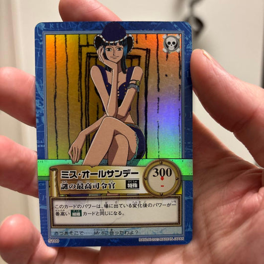 One Piece Carddass Miss Sunday's collectible card in protective sleeve from Japan import