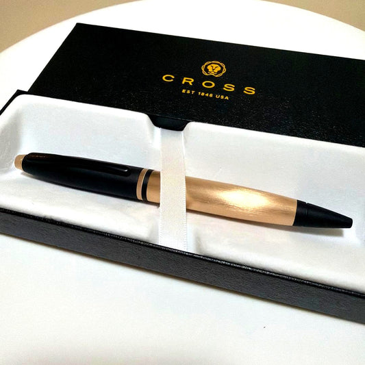 Cross ballpoint pen pink gold and black with dedicated case and white outer box