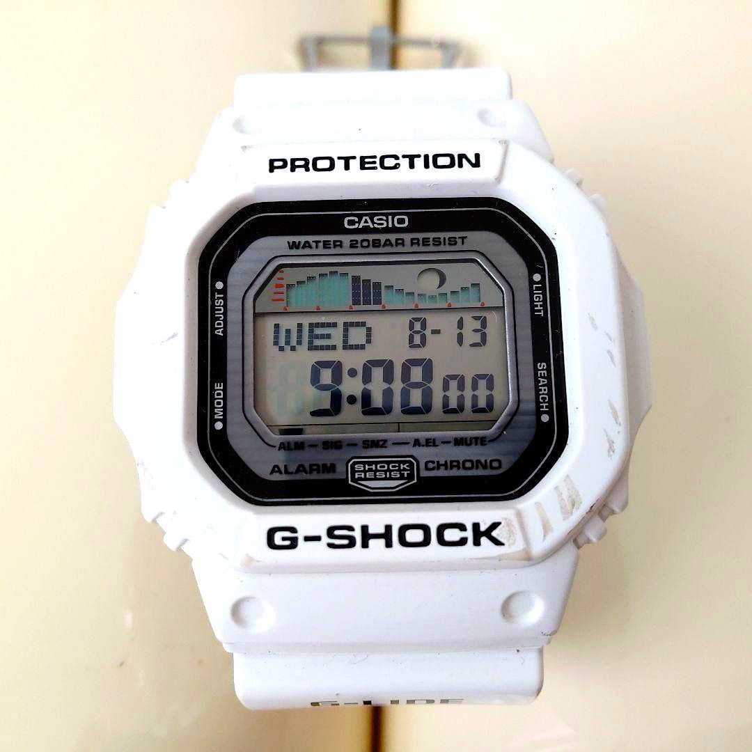Casio G-Shock G-Lide GLX5600 white digital watch with white case and black digital display