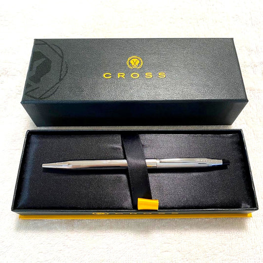 Cross Classic Century Chrome Ballpoint Pen with black ink and included gift box