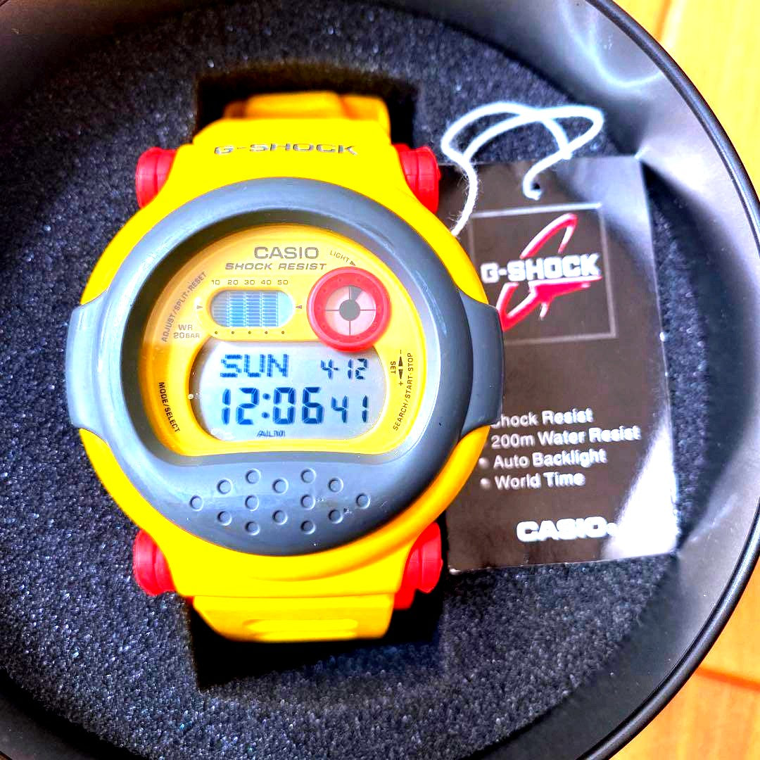 Casio G-Shock G-001-9JF Jason Yellow Reissue watch with yellow belt, Japan import, limited use vintage model