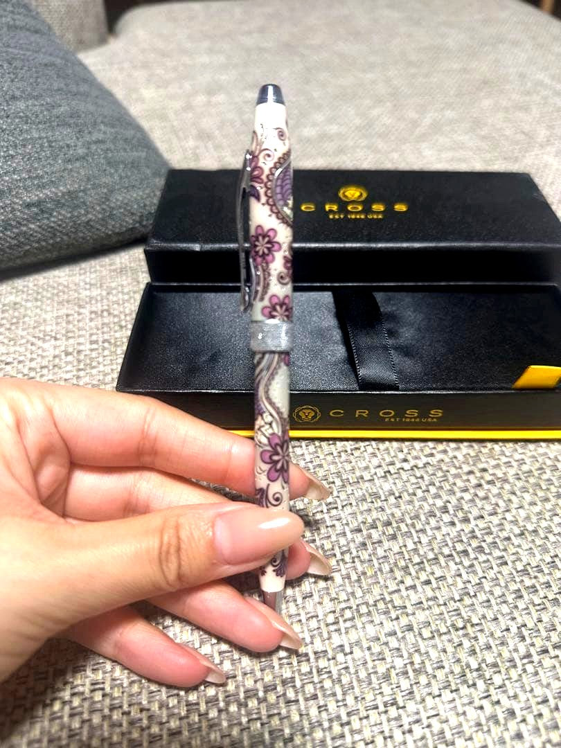 CROSS Paisley Pattern Glitter Purple Ballpoint Pen