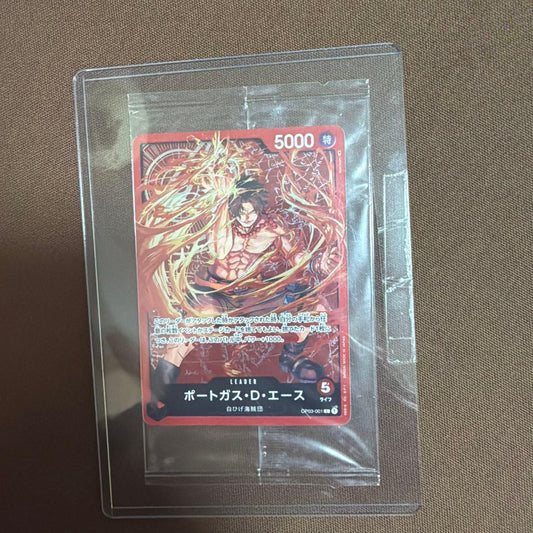 Whitebeard Pirates One Piece Card Game Portgas D. Ace OP03-001 Japanese leader card in packaging