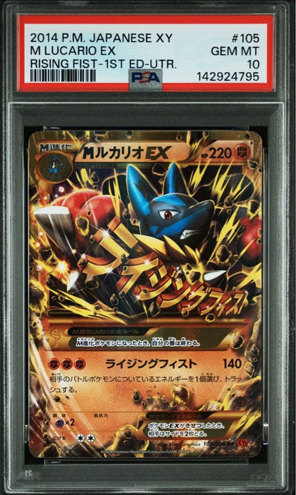Bandai M Lucario EX XY3 Rising Fist RR card from XY series featuring double rare artwork