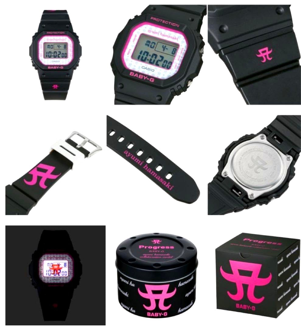 Casio Baby-G Collaboration digital watch in black and pink with digital display and original box