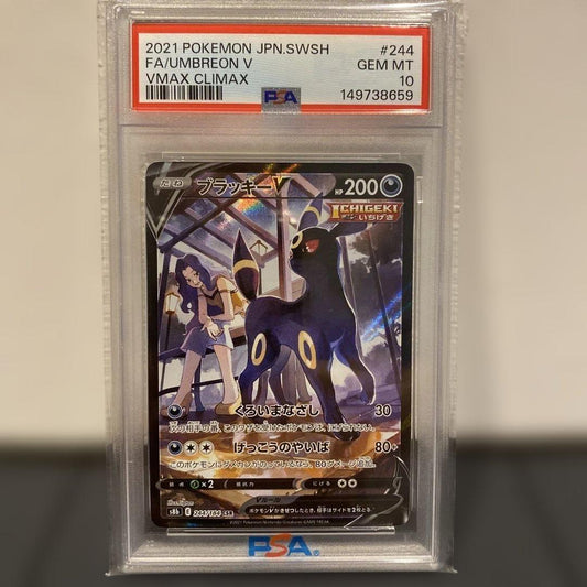 Brand Name Blacky V CSR PSA10 graded card in transparent sleeve, Japan import with mint condition