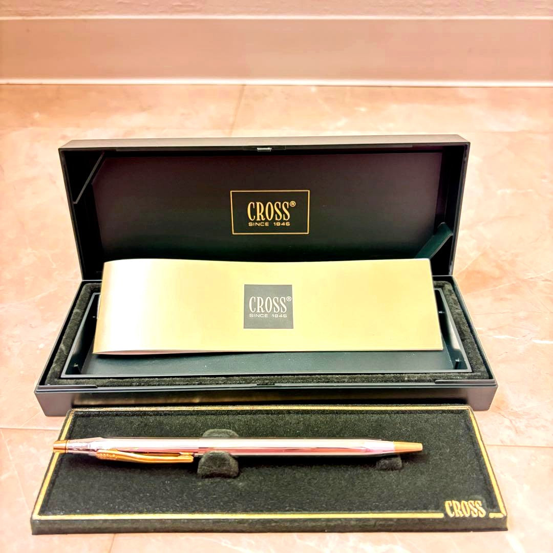 Cross ballpoint pen with silver and gold combination color and a dedicated case