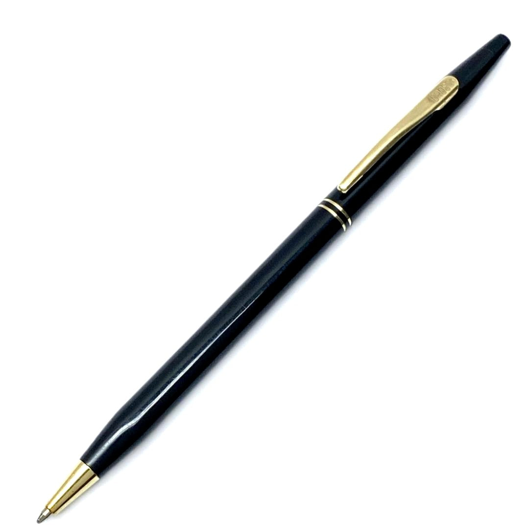 Cross Slim black ballpoint pen with twist mechanism and black ink, showing slight wear