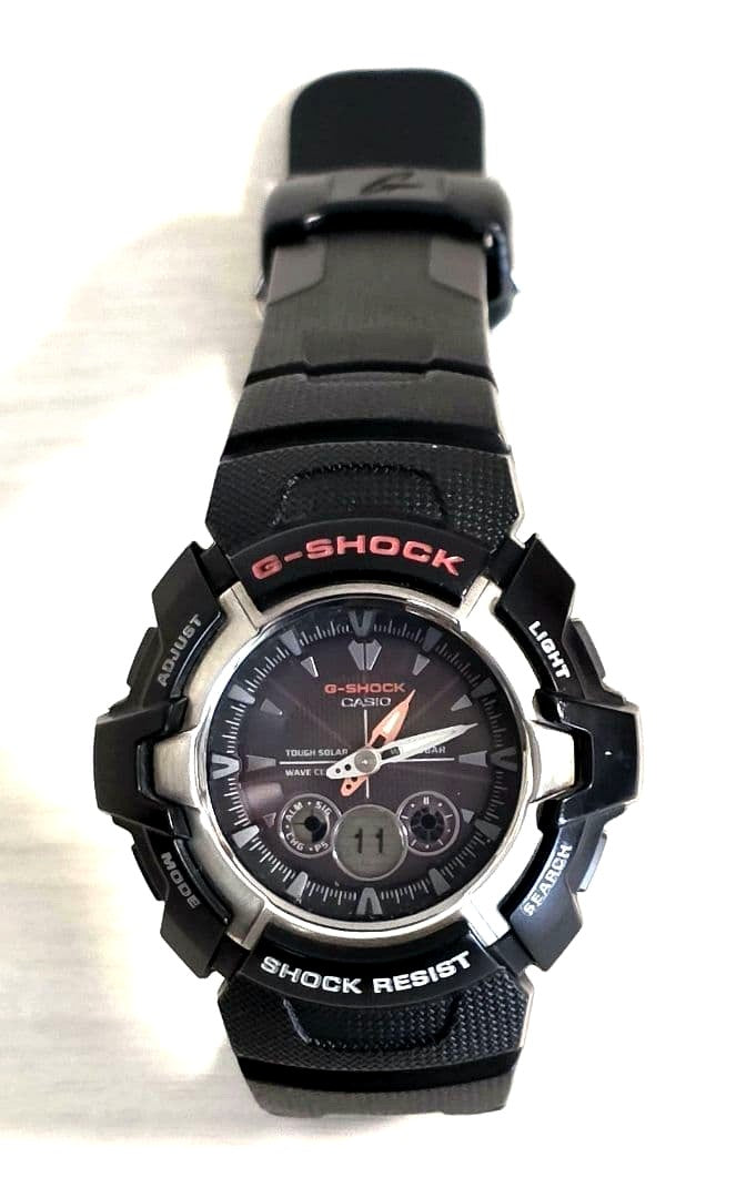Casio G-Shock Tough Solar black digital watch with shock resistance and rubber strap