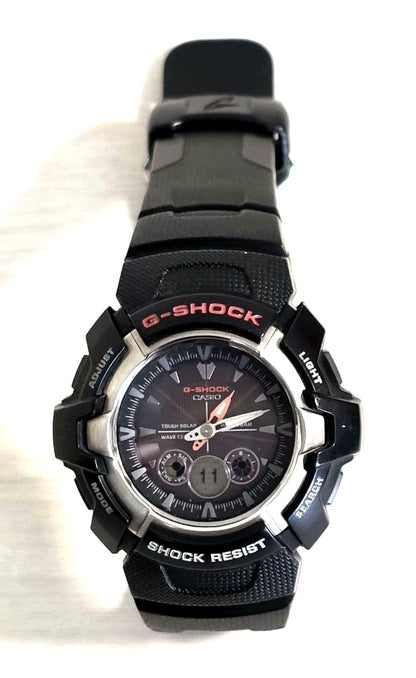 Casio G-Shock Tough Solar black digital watch with shock resistance and rubber strap