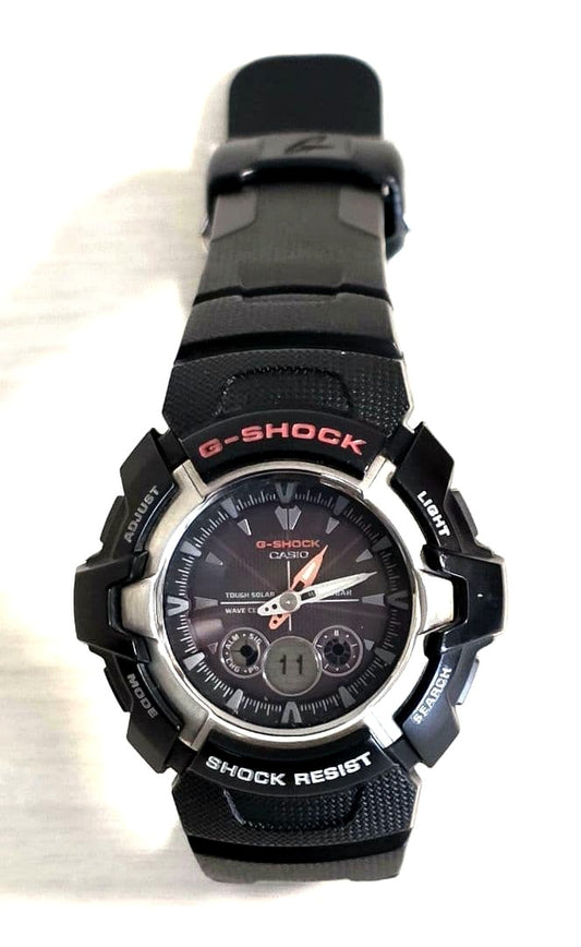 Casio G-Shock Tough Solar black digital watch with shock resistance and rubber strap