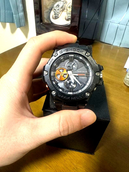 Casio G-Shock GST-B100 G-Steel watch with analog display and Bluetooth connectivity