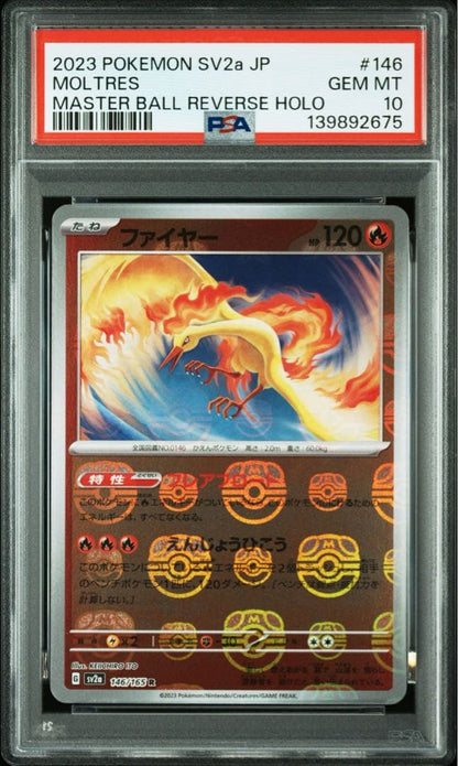 Fire Master Ball Mirror Pokemon Card PSA 10 Gem Mint graded 146/165 from Pokemon Card 151 Series in PSA case