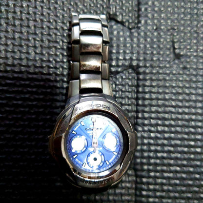 Casio G-Shock Tough Solar digital watch model 4359-JA with blue dial and stainless steel case