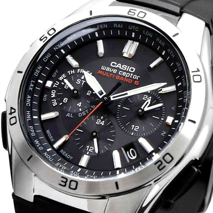 Casio Radio-Controlled Solar Watch WVQ-M410-1AJF in black with multifunctional dial, Japan import