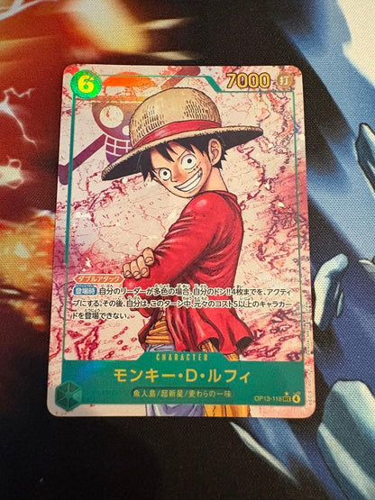 Monkey D. Luffy Secret Parallel trading card OP13-118 from Japanese One Piece set