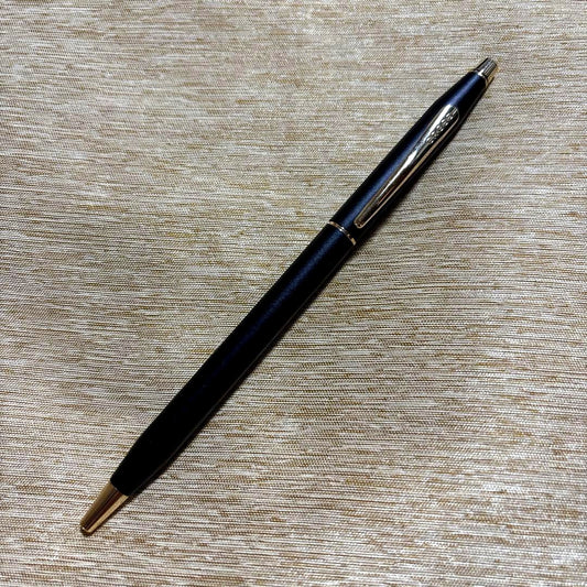 Cross Classic Black Metal Ballpoint Pen in black metal finish with metal clip, body only