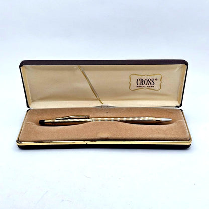 Vintage Cross Classic Century pen in 10KT gold filled with blue ink, twist mechanism, and hard case